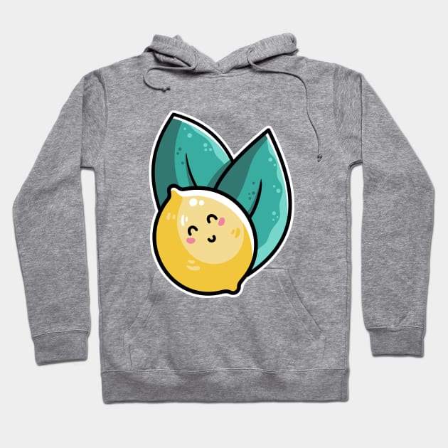 Kawaii Cute Lemon and Leaves Hoodie by freeves